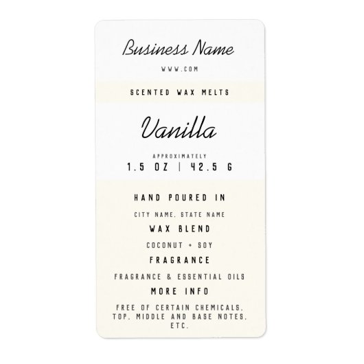 Custom Wax Melt Labels (Vorne)