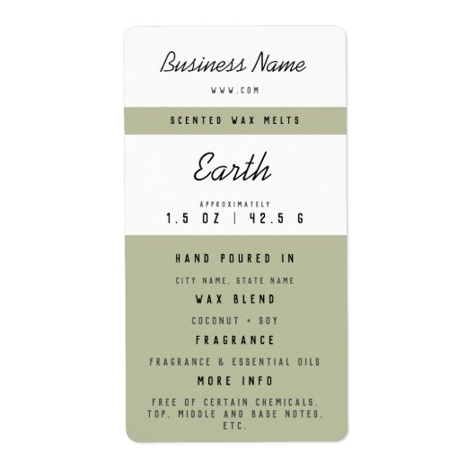 Custom Wax Melt Labels (Vorne)