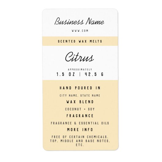 Custom Wax Melt Labels (Vorne)
