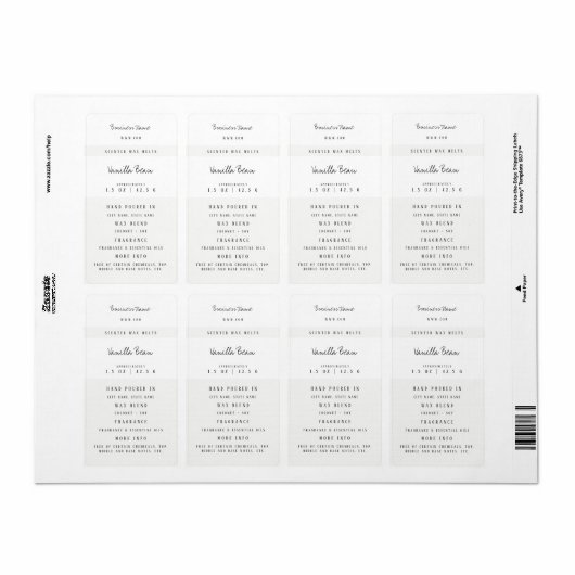 Custom Wax Melt Labels (Vorne)