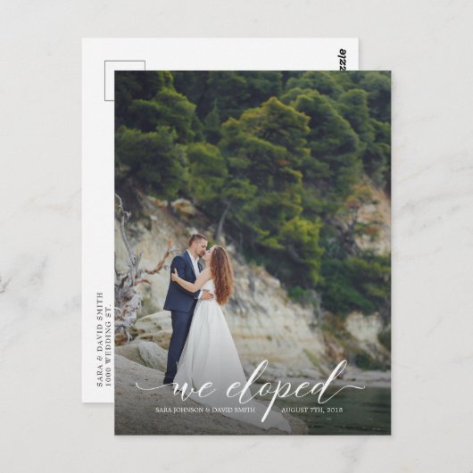 Custom we Elopement Ankündigung Postcard Postkarte (Vorne/Hinten)