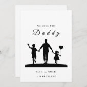 Custom “We Love You Daddy” Silhouette Art Save The Date (Vorne/Hinten)