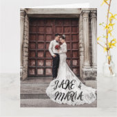 CUSTOM WEDD FOTO SCRIPT GREETING CARDS KARTE (Gelbe Blume)