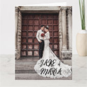 CUSTOM WEDD FOTO SCRIPT GREETING CARDS KARTE (Vorderseite)