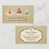 Custom Wedday Party Cakes Bäckerei Store Visitenkarte (Vorne/Hinten)