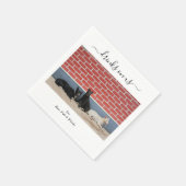 Custom Wedding 3 Dogs Drinks on Us Pet Fun Photo Serviette (Ecke)