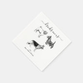 Custom Wedding 3 Dogs I Do Animal Pet Illustration Serviette (Ecke)