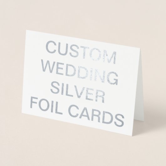 Custom Wedding 7x5 Personalisierte Silberfolienkar Folienkarte (Vorderseite)