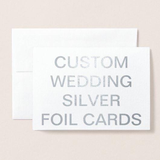 Custom Wedding 7x5 Personalisierte Silberfolienkar Folienkarte (Vorderseite mit Umschlag)
