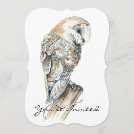 Custom Wedding Anniversary Barn Owl Art Einladung