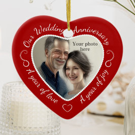 Custom Wedding Anniversary Foto Keramik Ornament