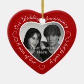 Custom Wedding Anniversary Foto Keramik Ornament (Vorne)