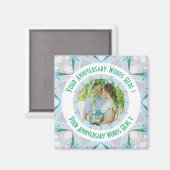 Custom Wedding Anniversary Gray Foto Gruß Magnet (Vorderseite/Rückseite)
