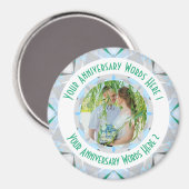 Custom Wedding Anniversary Gray Foto Gruß Magnet (Vorderseite/Rückseite)