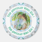 Custom Wedding Anniversary Gray Foto Gruß Magnet (Vorne)
