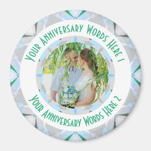 Custom Wedding Anniversary Gray Foto Gruß Magnet