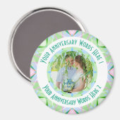 Custom Wedding Anniversary Green Foto Gruß Magnet (Vorderseite/Rückseite)