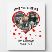 Custom Wedding Anniversary Heart Foto Collage Fotoplatte (Vorderseite)
