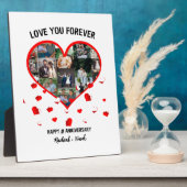 Custom Wedding Anniversary Heart Foto Collage Fotoplatte (Seite)