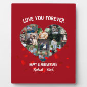 Custom Wedding Anniversary Heart Foto Collage Fotoplatte (Vorderseite)