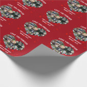 Custom Wedding Anniversary Heart Foto Collage Geschenkpapier (Ecke)