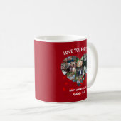 Custom Wedding Anniversary Heart Foto Collage Kaffeetasse (VorderseiteRechts)