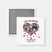 Custom Wedding Anniversary Heart Foto Collage Magnet (Vorderseite/Rückseite)