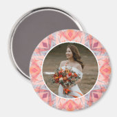 Custom Wedding Anniversary Pink Peach Star Photo Magnet (Vorderseite/Rückseite)