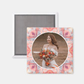 Custom Wedding Anniversary Pink Star Foto Geschenk Magnet (Vorderseite/Rückseite)