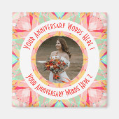Custom Wedding Anniversary Rosa Foto Gruß Magnet (Vorne)