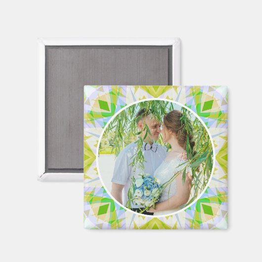 Custom Wedding Anniversary Spring Green Foto Magnet (Vorderseite/Rückseite)