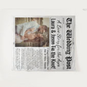 Custom Wedding Backdrop Foto Hochzeitung Zeitung Wandteppich (Vorderseite (Horizontal))