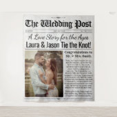 Custom Wedding Backdrop Foto Hochzeitung Zeitung Wandteppich (Vorderseite)