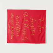 Custom Wedding Background Red & Gold Prop Empfang Wandteppich (Vorderseite (Horizontal))