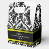 Custom Wedding Black Damask Gable Favor Box Geschenkschachtel (Geöffnet)