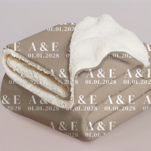 Custom Wedding Blanket for Couple, Bride & Groom Sherpadecke
