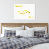 Custom Wedding Bliss Rings Wrapped Canvas Leinwanddruck (Insitu (Schlafzimmer))