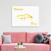 Custom Wedding Bliss Rings Wrapped Canvas Leinwanddruck (Insitu (Wohnzimmer))
