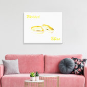 Custom Wedding Bliss Rings Wrapped Canvas Leinwanddruck (Insitu (Wohnzimmer))