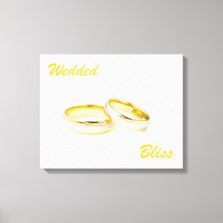 Custom Wedding Bliss Rings Wrapped Canvas Leinwanddruck