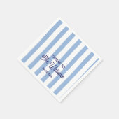 Custom Wedding Blue Stripe Serviette (Ecke)