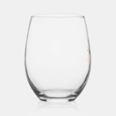 Custom Wedding Blush Pink Watercolor Peony Floral Weinglas Ohne Stiel (Rechts)