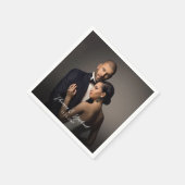 Custom Wedding Bride and Groom's Foto Napkins Serviette (Ecke)
