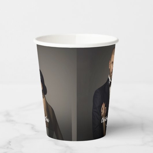 Custom Wedding Bride and Groom's Foto Pappbecher (Links)