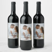 Custom Wedding Bride and Groom's Photo Weinetikett (Flaschen)