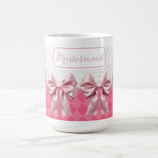 Custom Wedding Bridesmaid Geschenk Pink Bow Coquet Kaffeetasse (Mittel)