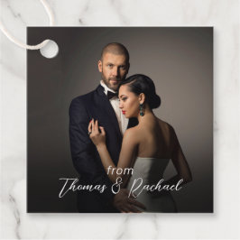 Custom Wedding Bridge and Groom Foto Vielen Dank Geschenkanhänger