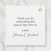 Custom Wedding Bridge and Groom Foto Vielen Dank Geschenkanhänger (Rückseite)