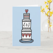 Custom Wedding Cake Illustration Wedding Card Karte (Gelbe Blume)