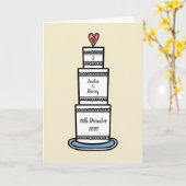 Custom Wedding Cake Illustration Wedding Card Karte (Gelbe Blume)